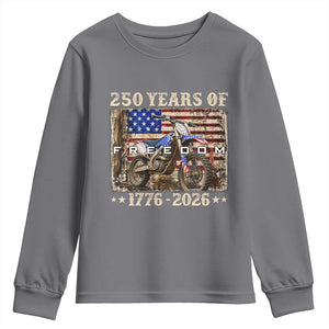 250 Years Of Freedom Dirt Bike Motocross 1776 2026 Youth Sweatshirt