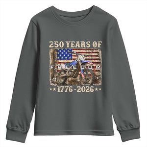 250 Years Of Freedom Dirt Bike Motocross 1776 2026 Youth Sweatshirt