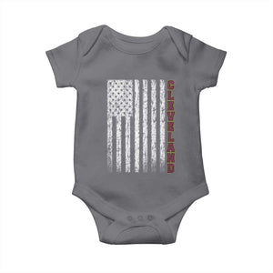 Cleveland Ohio State Pride Vintage American Flag Baby Onesie Vintage American Flag Ohio State Pride TS11 Charcoal Print Your Wear