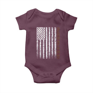 Cleveland Ohio State Pride Vintage American Flag Baby Onesie Vintage American Flag Ohio State Pride TS11 Maroon Print Your Wear