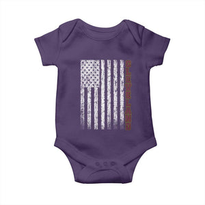 Cleveland Ohio State Pride Vintage American Flag Baby Onesie Vintage American Flag Ohio State Pride TS11 Purple Print Your Wear