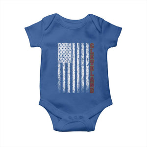 Cleveland Ohio State Pride Vintage American Flag Baby Onesie Vintage American Flag Ohio State Pride TS11 Royal Blue Print Your Wear