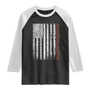 Cleveland Ohio State Pride Vintage American Flag Raglan Shirt Vintage American Flag Ohio State Pride TS11 Black White Print Your Wear