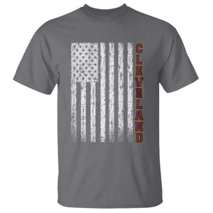 Cleveland Ohio State Pride Vintage American Flag T Shirt Vintage American Flag Ohio State Pride TS11 Charcoal Print Your Wear