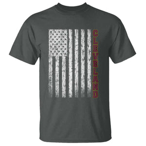 Cleveland Ohio State Pride Vintage American Flag T Shirt Vintage American Flag Ohio State Pride TS11 Dark Heather Print Your Wear