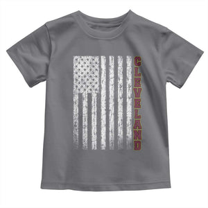 Cleveland Ohio State Pride Vintage American Flag Toddler T Shirt Vintage American Flag Ohio State Pride TS11 Charcoal Print Your Wear