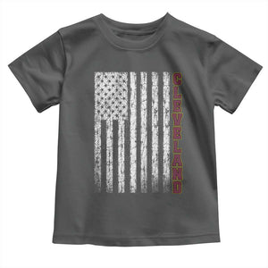 Cleveland Ohio State Pride Vintage American Flag Toddler T Shirt Vintage American Flag Ohio State Pride TS11 Dark Heather Print Your Wear
