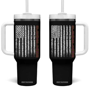 Cleveland Ohio State Pride Vintage American Flag Tumbler With Handle Vintage American Flag Ohio State Pride TS11 One Size: 40 oz Black Print Your Wear