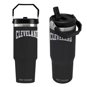 Cleveland Ohio OH City Throwback Design Vintage Flip Straw Tumbler TS11 One Size: 30 oz Black Print Your Wear