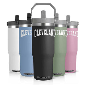 Cleveland Ohio OH City Throwback Design Vintage Flip Straw Tumbler TS11 Print Your Wear
