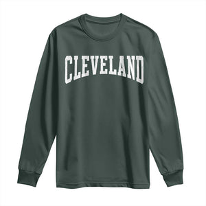 Cleveland Ohio OH City Throwback Design Vintage Long Sleeve Shirt TS11 Dark Forest Green Print Your Wear