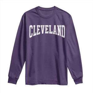 Cleveland Ohio OH City Throwback Design Vintage Long Sleeve Shirt TS11 Purple Print Your Wear