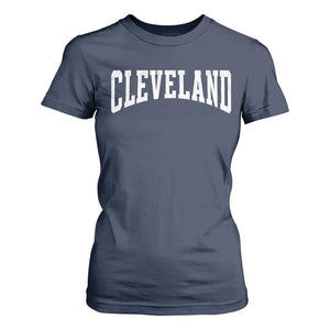 Cleveland Ohio OH City Throwback Design Vintage T Shirt For Women TS11 Navy Print Your Wear
