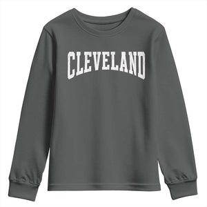 Cleveland Ohio OH City Throwback Design Vintage Youth Sweatshirt TS11 Dark Heather Print Your Wear