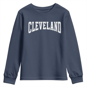 Cleveland Ohio OH City Throwback Design Vintage Youth Sweatshirt TS11 Navy Print Your Wear