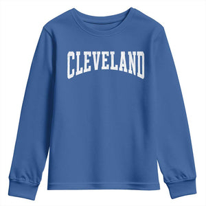 Cleveland Ohio OH City Throwback Design Vintage Youth Sweatshirt TS11 Royal Blue Print Your Wear