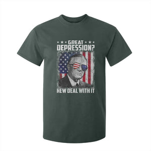 Franklin D Roosevelt T Shirt For Kid Great Depression New Deal With It TS11 Dark Forest Green Print Your Wear