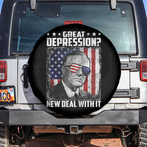 Franklin D Roosevelt Spare Tire Cover Great Depression New Deal With It TS11 No hole Black Print Your Wear
