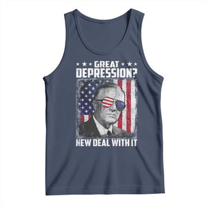 Franklin D Roosevelt Tank Top Great Depression New Deal With It TS11 Navy Print Your Wear