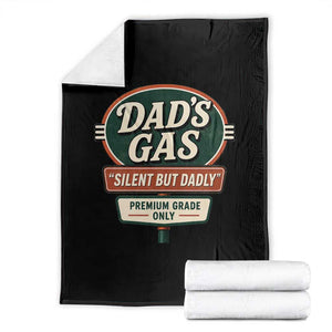 Dads Gas Silent But Dadly Throw Blanket Funny Fart Dad Farting Father's Day TS11 Black Print Your Wear
