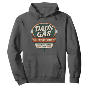 Dads Gas Silent But Dadly Hoodie Funny Fart Dad Farting Father's Day TS11 Dark Heather Print Your Wear