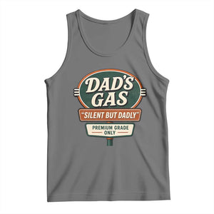 Dads Gas Silent But Dadly Tank Top Funny Fart Dad Farting Father's Day TS11 Black Heather Print Your Wear