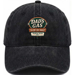 Dads Gas Silent But Dadly Washed Cotton Baseball Cap Funny Fart Dad Farting Father's Day TS11 Print Your Wear