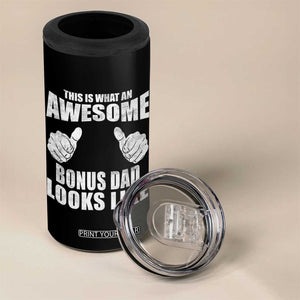This Is What An Awesome Bonus Dad Looks Like 4 in 1 Can Cooler Tumbler Funny Step Dad Fathers Day Gifts TS11 Print Your Wear