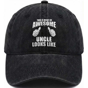 This Is What An Awesome Uncle Looks Like Washed Cotton Baseball Cap Funny Fathers Day Gifts TS11 Print Your Wear