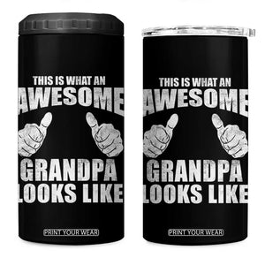 This Is What An Awesome Grandpa Looks Like 4 in 1 Can Cooler Tumbler Funny Fathers Day Gifts TS11 One Size: 16 oz Black Print Your Wear