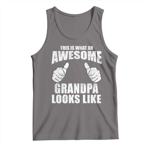 This Is What An Awesome Grandpa Looks Like Tank Top Funny Fathers Day Gifts TS11 Deep Heather Print Your Wear