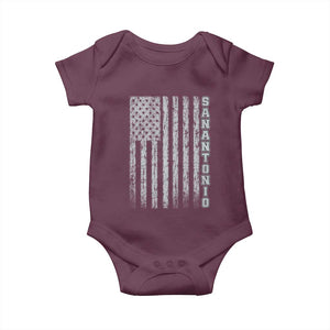 San Antonio Texas State Pride Vintage American Flag Baby Onesie TS11 Maroon Print Your Wear