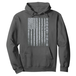 San Antonio Texas State Pride Vintage American Flag Hoodie TS11 Dark Heather Print Your Wear