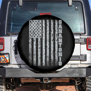 San Antonio Texas State Pride Vintage American Flag Spare Tire Cover TS11 No hole Black Print Your Wear