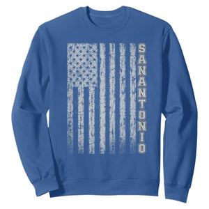 San Antonio Texas State Pride Vintage American Flag Sweatshirt TS11 Royal Blue Print Your Wear