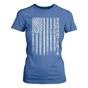 San Antonio Texas State Pride Vintage American Flag T Shirt For Women TS11 Royal Blue Print Your Wear