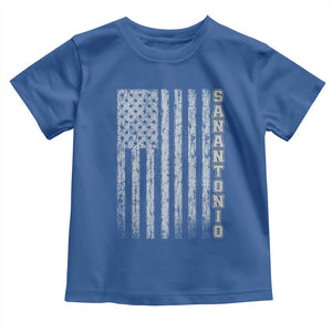 San Antonio Texas State Pride Vintage American Flag Toddler T Shirt TS11 Royal Blue Print Your Wear