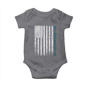 Minnesota MN State Pride Vintage American Flag Baby Onesie TS11 Charcoal Print Your Wear