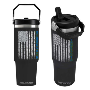 Minnesota MN State Pride Vintage American Flag Flip Straw Tumbler TS11 One Size: 30 oz Black Print Your Wear