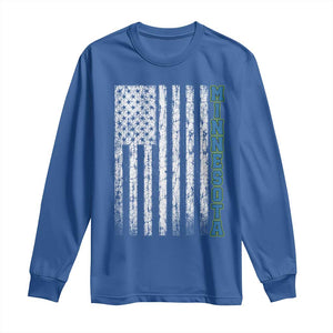 Minnesota MN State Pride Vintage American Flag Long Sleeve Shirt TS11 Royal Blue Print Your Wear