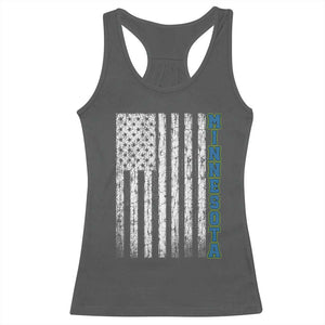 Minnesota MN State Pride Vintage American Flag Racerback Tank Top TS11 Dark Heather Print Your Wear