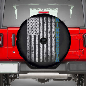 Minnesota MN State Pride Vintage American Flag Spare Tire Cover TS11 Black Print Your Wear