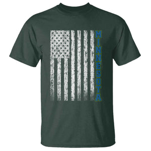 Minnesota MN State Pride Vintage American Flag T Shirt TS11 Dark Forest Green Print Your Wear