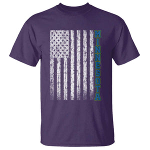 Minnesota MN State Pride Vintage American Flag T Shirt TS11 Purple Print Your Wear
