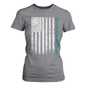 Minnesota MN State Pride Vintage American Flag T Shirt For Women TS11 Charcoal Print Your Wear