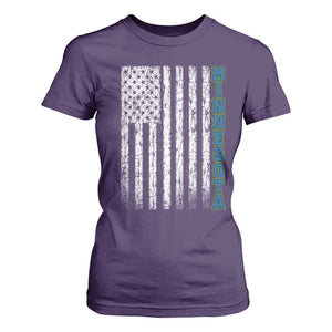 Minnesota MN State Pride Vintage American Flag T Shirt For Women TS11 Purple Print Your Wear
