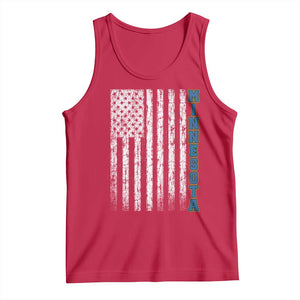 Minnesota MN State Pride Vintage American Flag Tank Top TS11 Red Print Your Wear