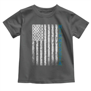 Minnesota MN State Pride Vintage American Flag Toddler T Shirt TS11 Dark Heather Print Your Wear