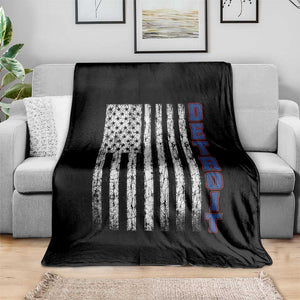 Detroit Michigan State Pride Vintage American Flag Throw Blanket TS11 Print Your Wear