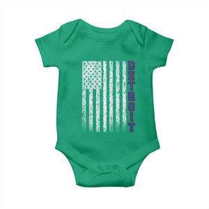 Detroit Michigan State Pride Vintage American Flag Baby Onesie TS11 Irish Green Print Your Wear